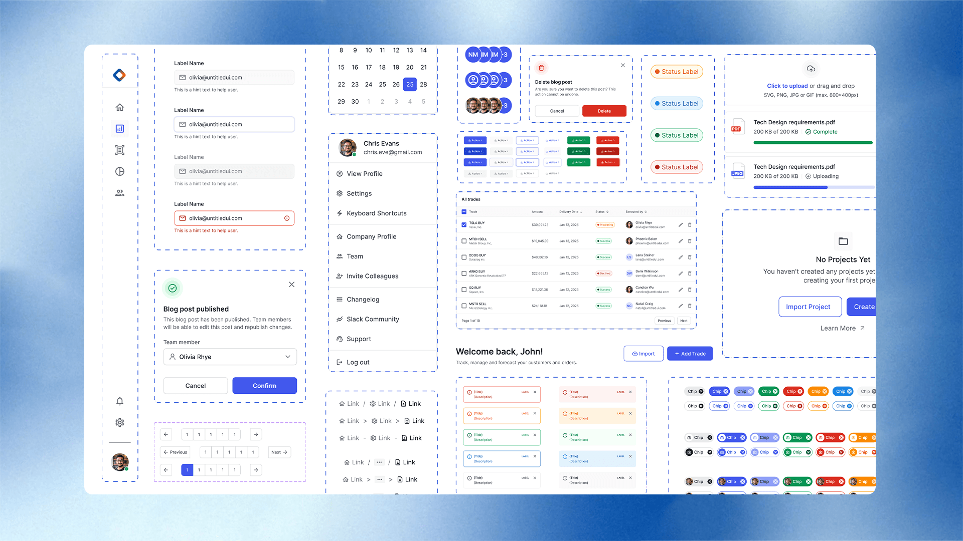 UI Component Sheet